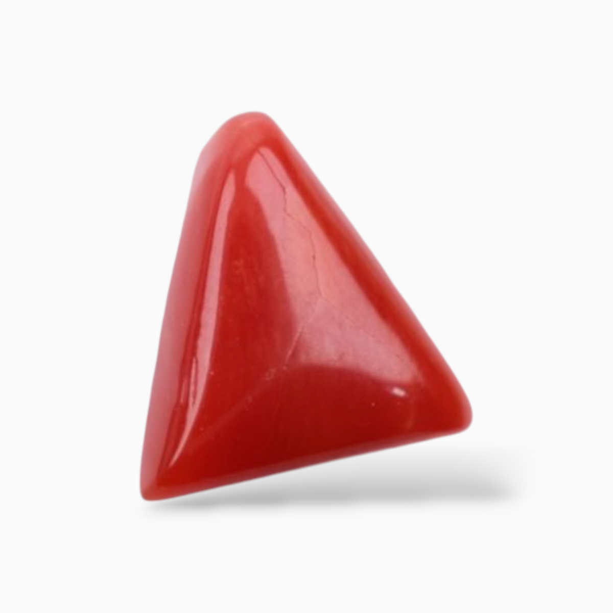 Buy Now Red Coral Stone For Sale 3.43 Carats Triangle Shape Size 10.7mm