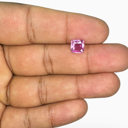 Buy Online Pink Sapphire Stone Cushion Cut 1.53 Carats 7.2 × 6.2 mm