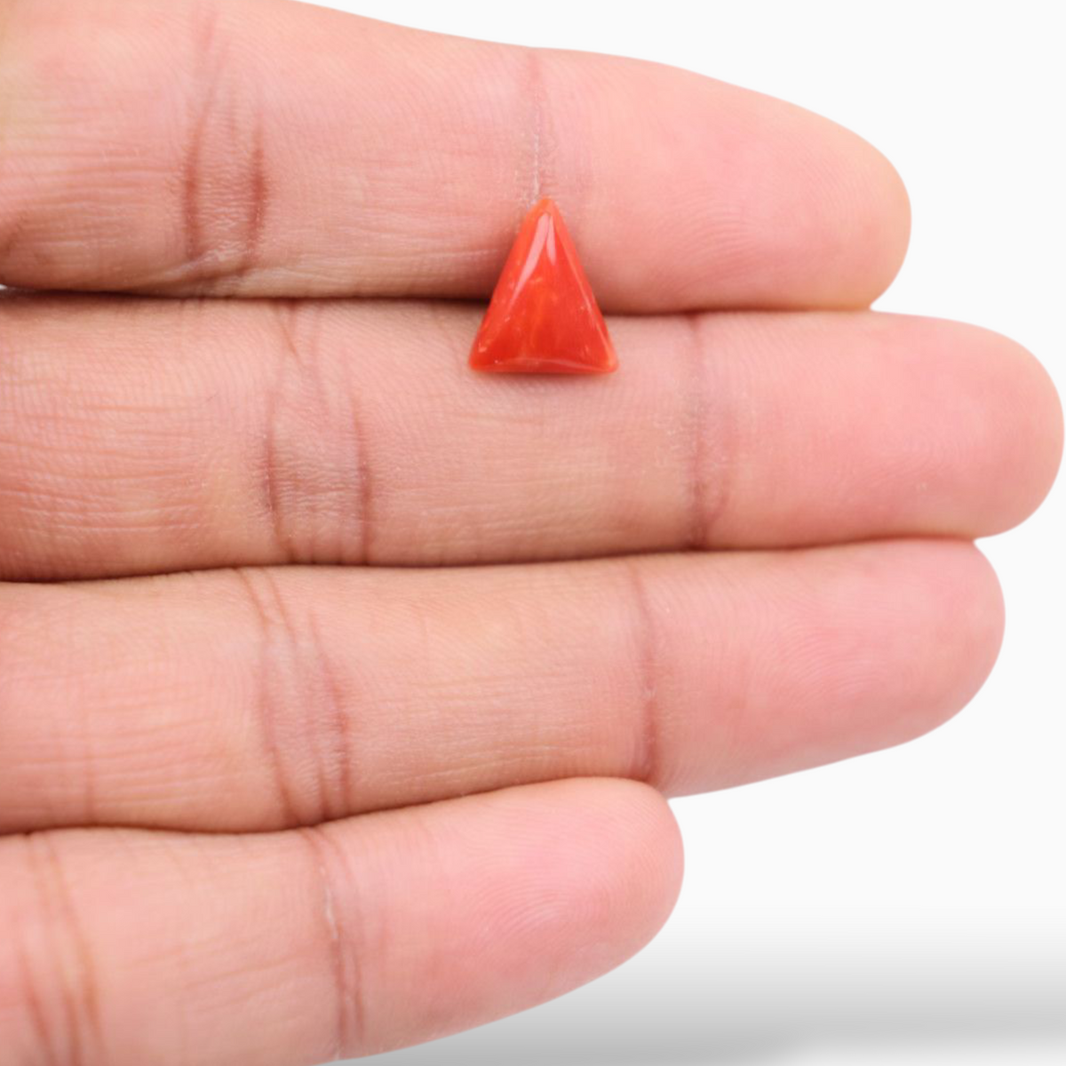 Buy Original Coral  For Sale 3.08 Carats Triangle Shape Size 11.2mm