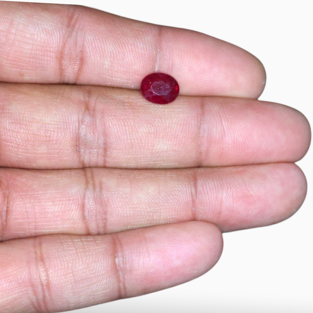 Buy Pigeon Blood Ruby In Oval Shape 3.12 Carats 9x7.2mm Size