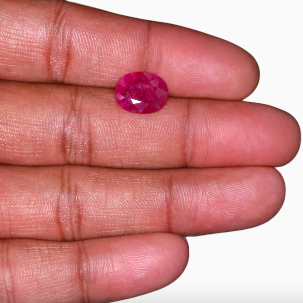 Buy Rubies Gemstone In Oval Shape 3.42 Carats 12x9.5mm Size