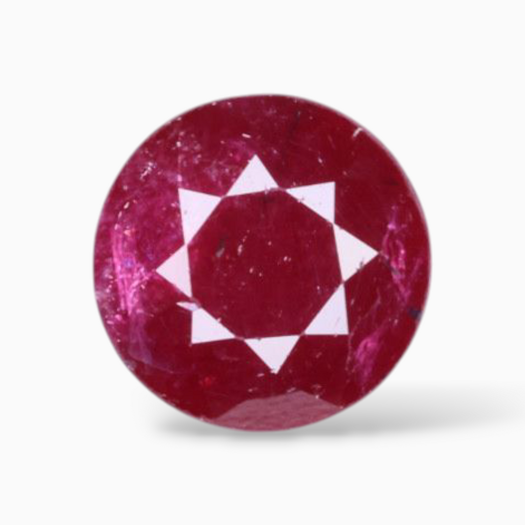 Buy Ruby Stone In Round Shape 0.99 Carats 6.4mm Size