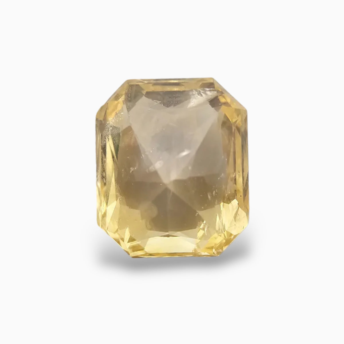 Buy Certified Natural Yellow Sapphire Gemstone 7.21 Carats Emerald Cut Shape 10.94x9.27 mm