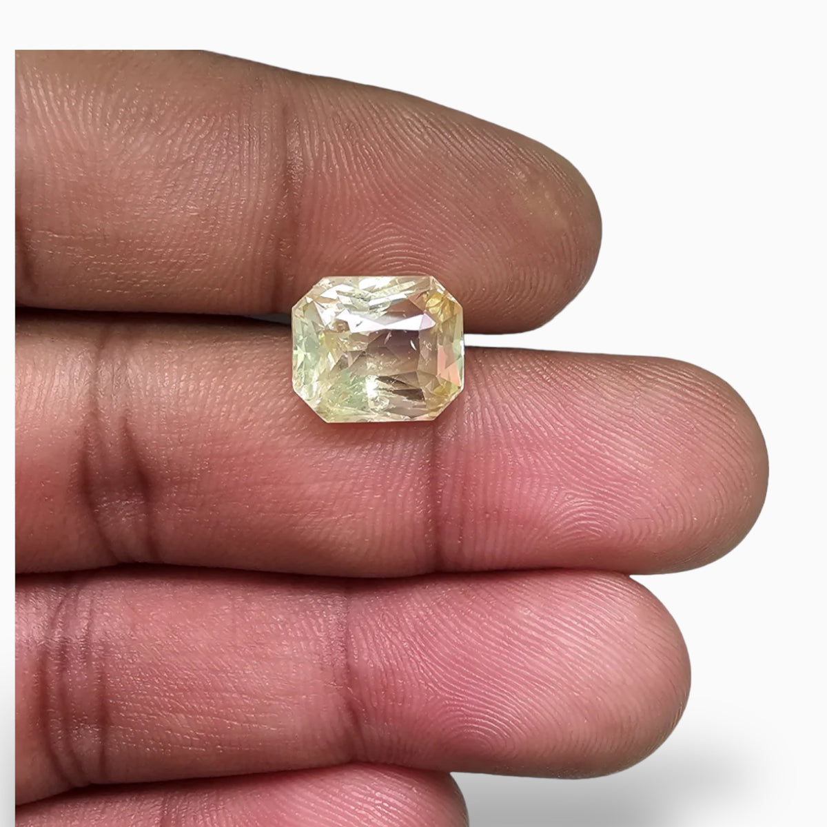 Buy Certified Natural Yellow Sapphire Gemstone 7.21 Carats Emerald Cut Shape 10.94x9.27 mm
