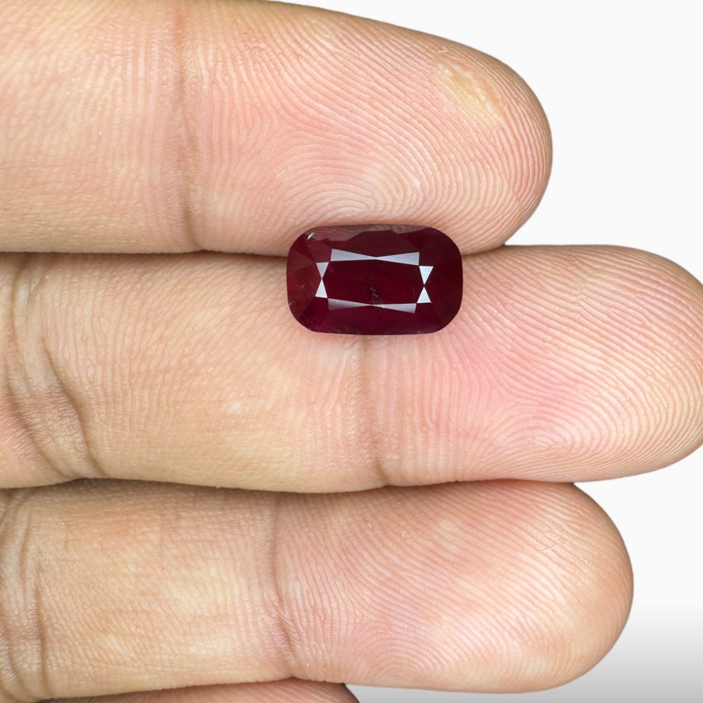 Buy Natural Ruby Long Cushion Cut  3.23 Carats, 	Mozambique