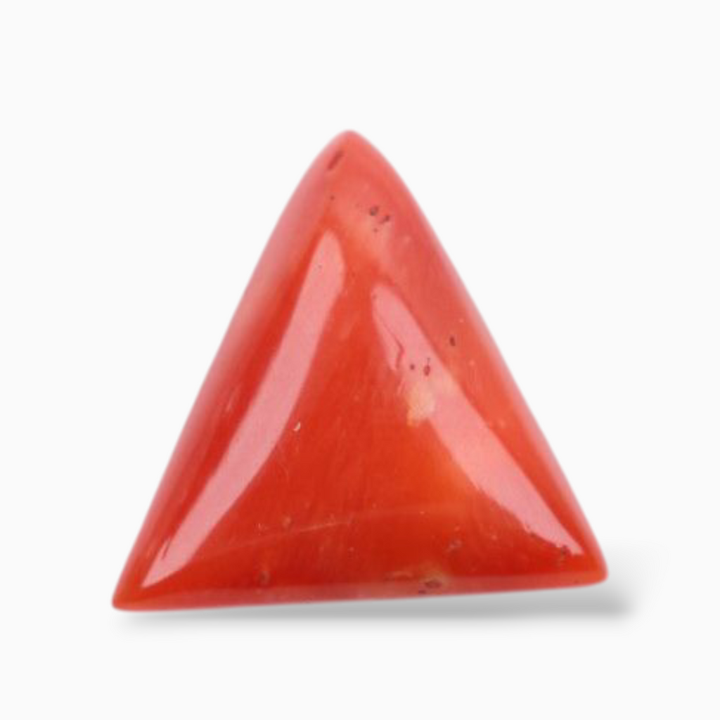 Buy Italian Red Coral  For Sale 2.66 Carats Triangle Shape Size 10.7mm