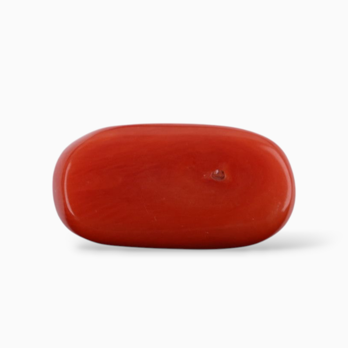 Natural Coral Moonga Stone For Sale 9.65 Carats Oval Cabochon Shape Size 16.9x9mm