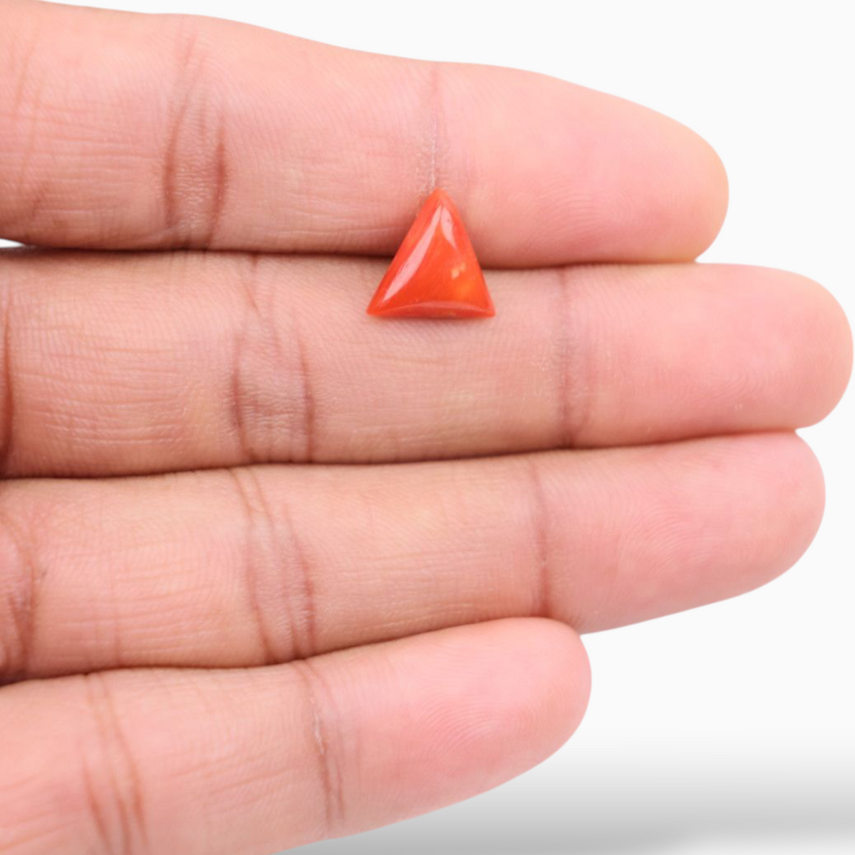 Buy Italian Red Coral  For Sale 2.66 Carats Triangle Shape Size 10.7mm