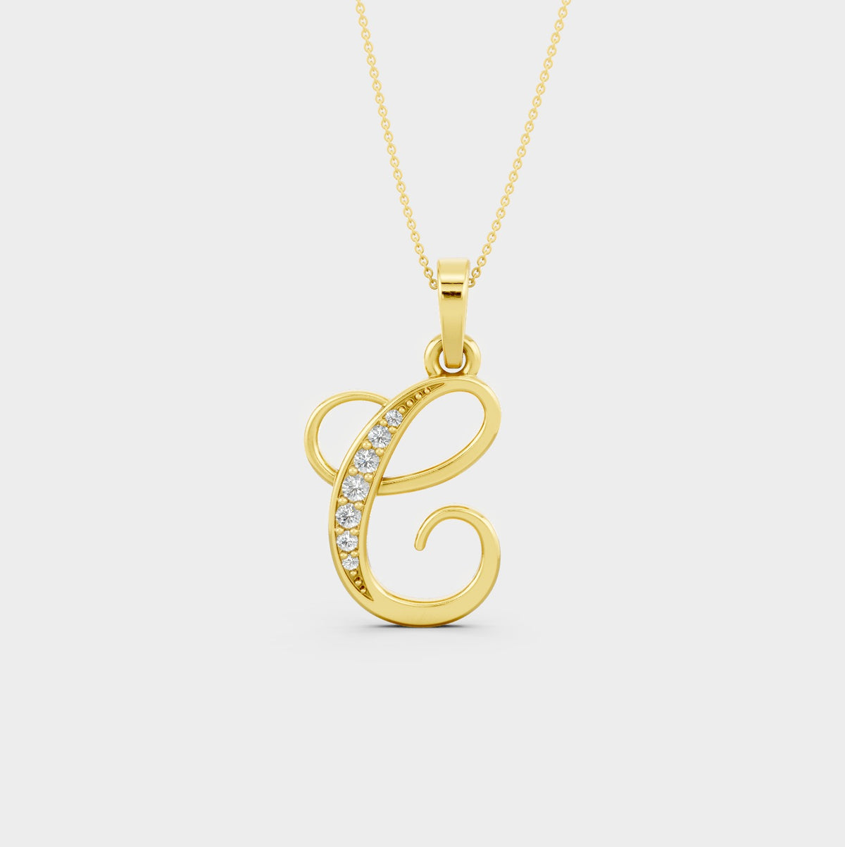 C Letter Necklace (Gold)