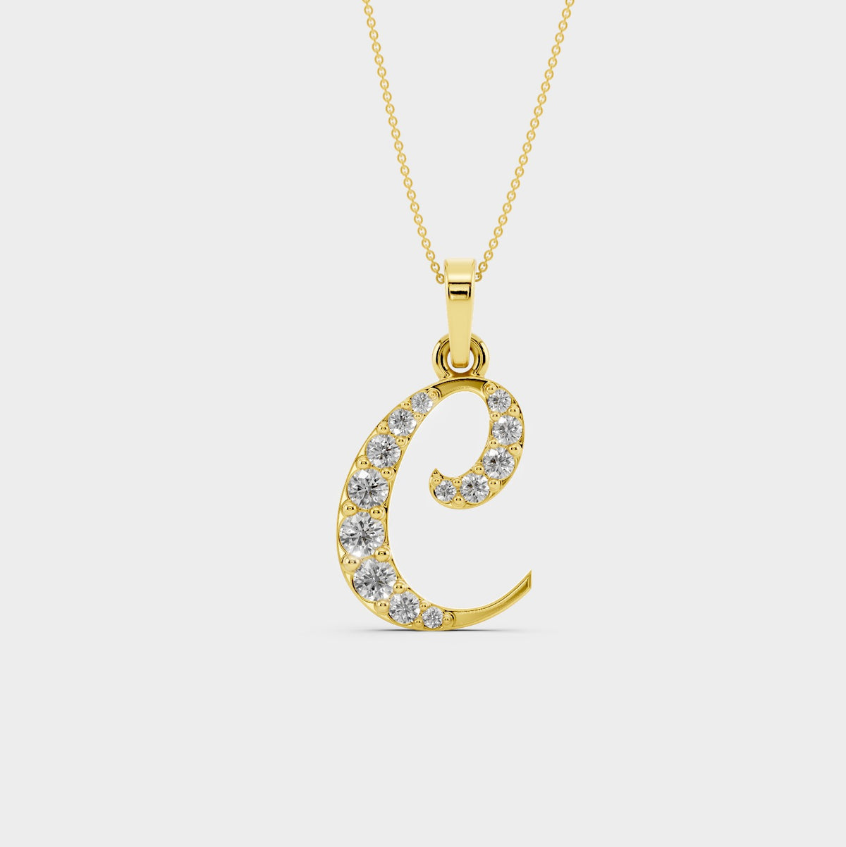 C Initial Necklace (Gold)