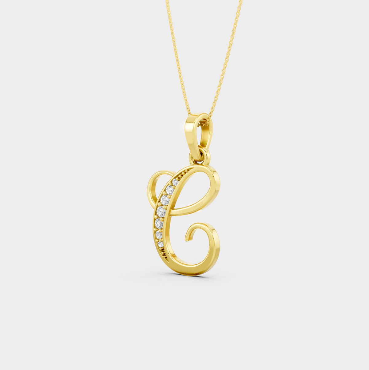 C Letter Necklace (Gold)