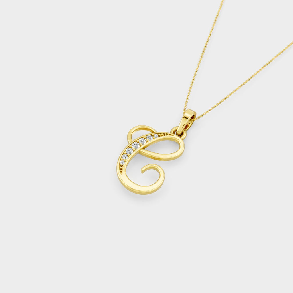 C Letter Necklace (Gold)