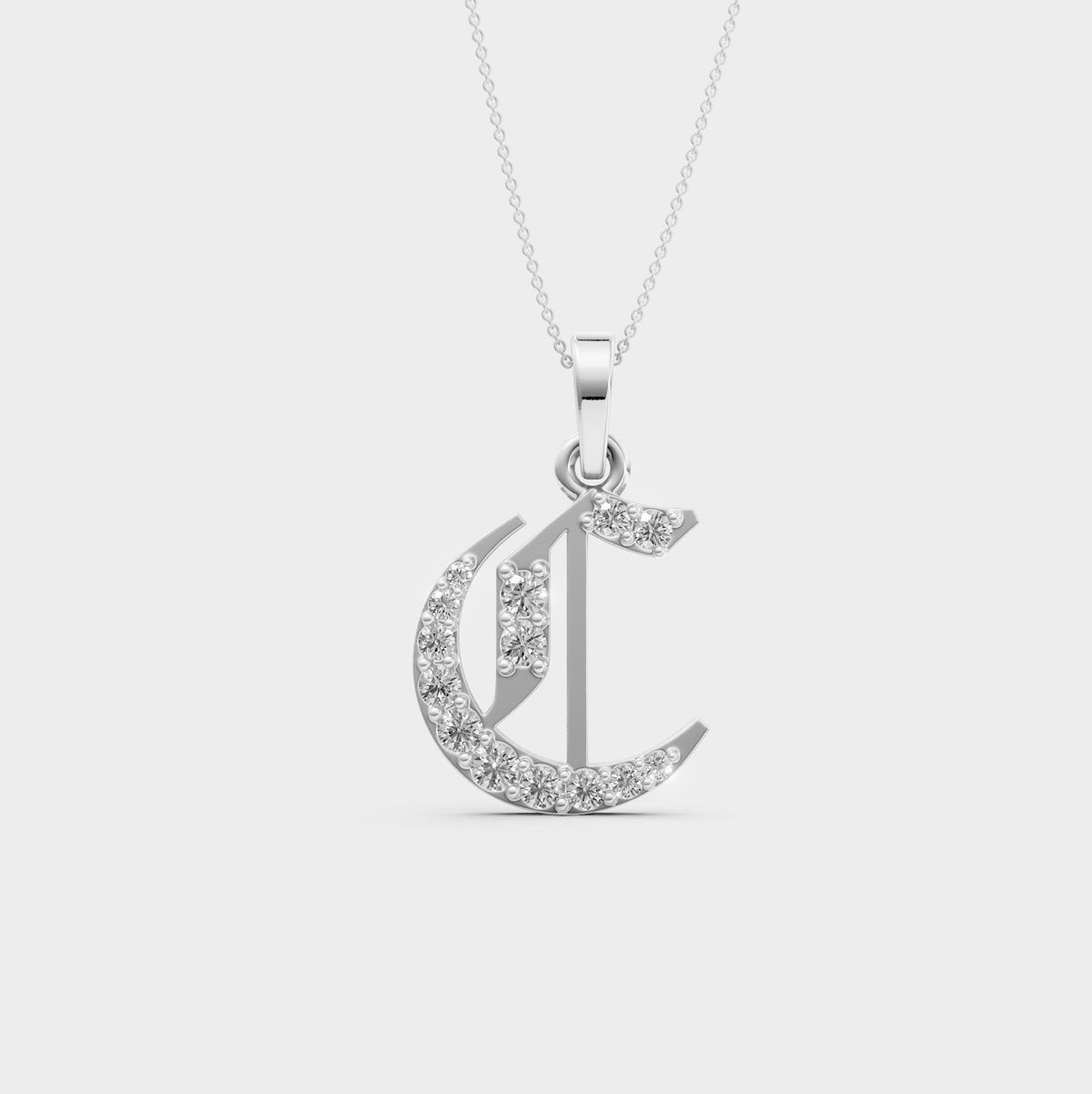 Necklace With C Initial (Gold)