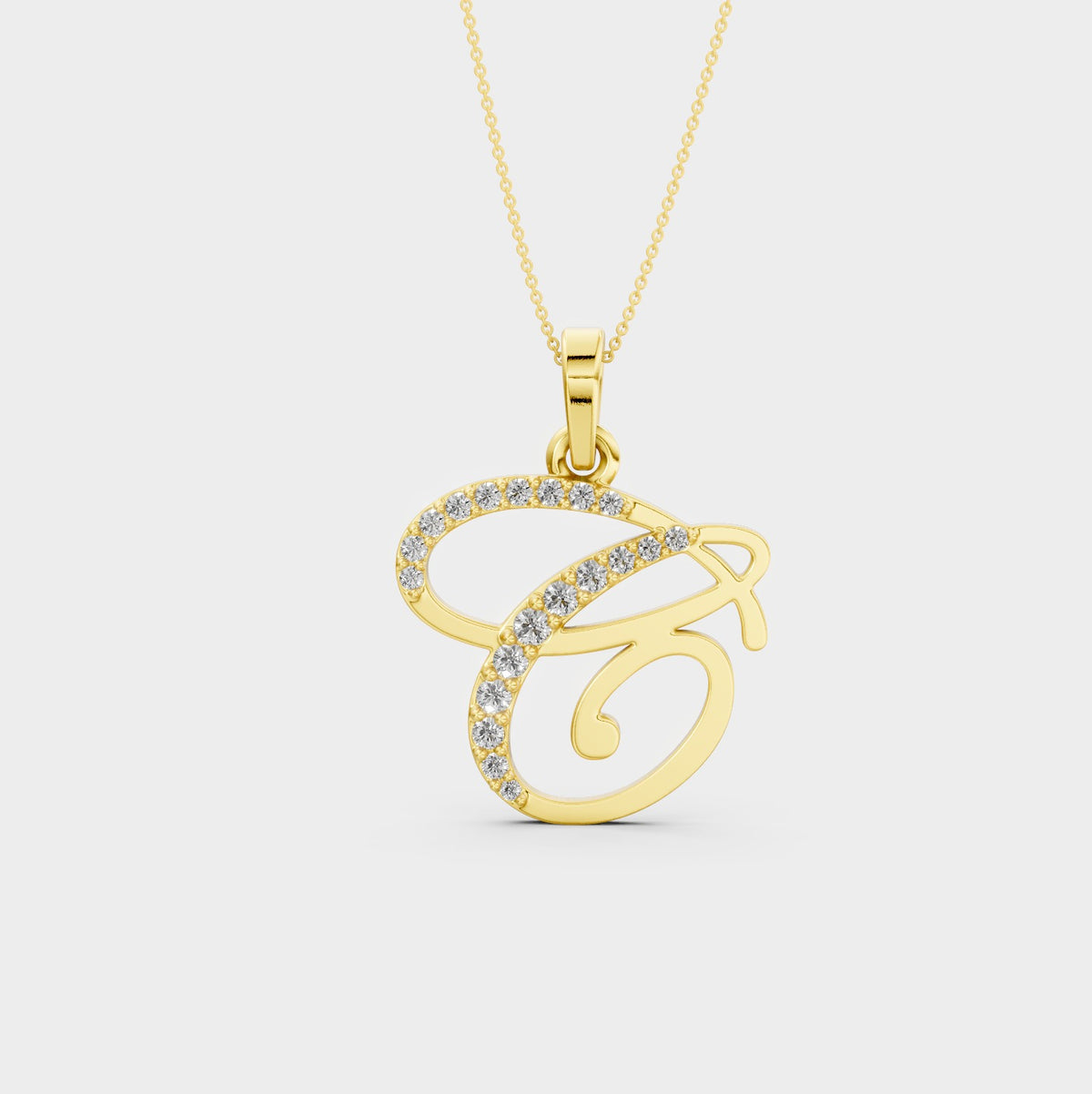 Necklace With A Letter C (Gold)