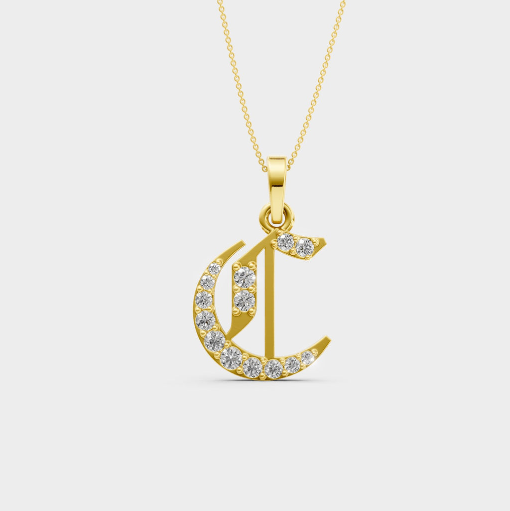 Necklace With C Initial (Gold)