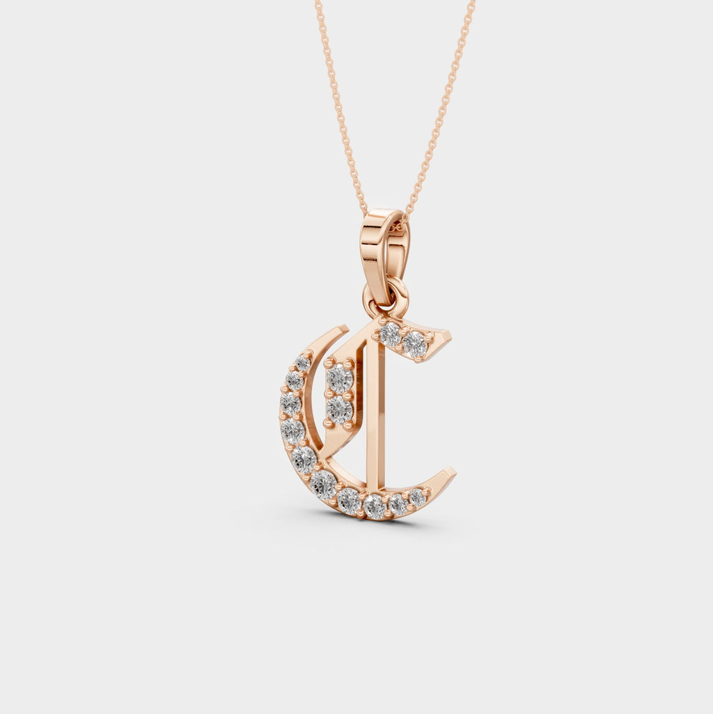 Necklace With C Initial (Gold)