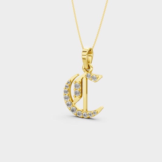 Necklace With C Initial (Gold)