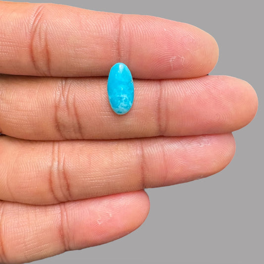 Carved Turquoise 1.86 Carats 13.6 x 7 x 12.8 mm in Oval