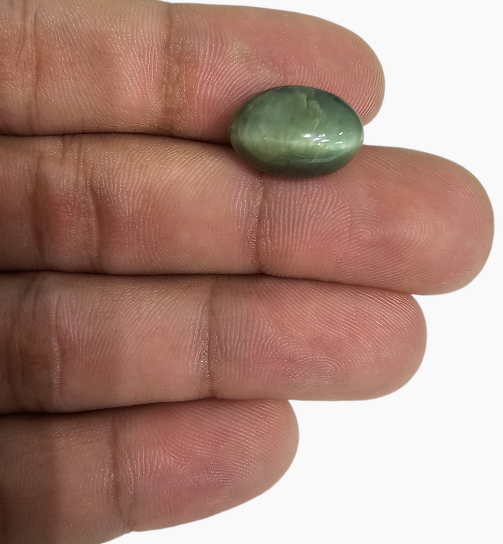 Cats Eye Stone Natural 10.18 Carats Oval Cabochon Size 15X10.5mm