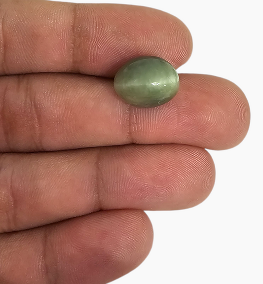 Cats Eye Stone Natural 10.37 Carats Oval Cabochon Size 14X11.3mm