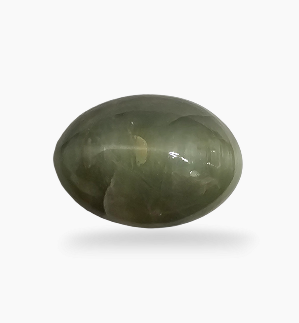 Cats Eye Stone Natural 10.72 Carats Oval Cabochon Size 15.5X11mm