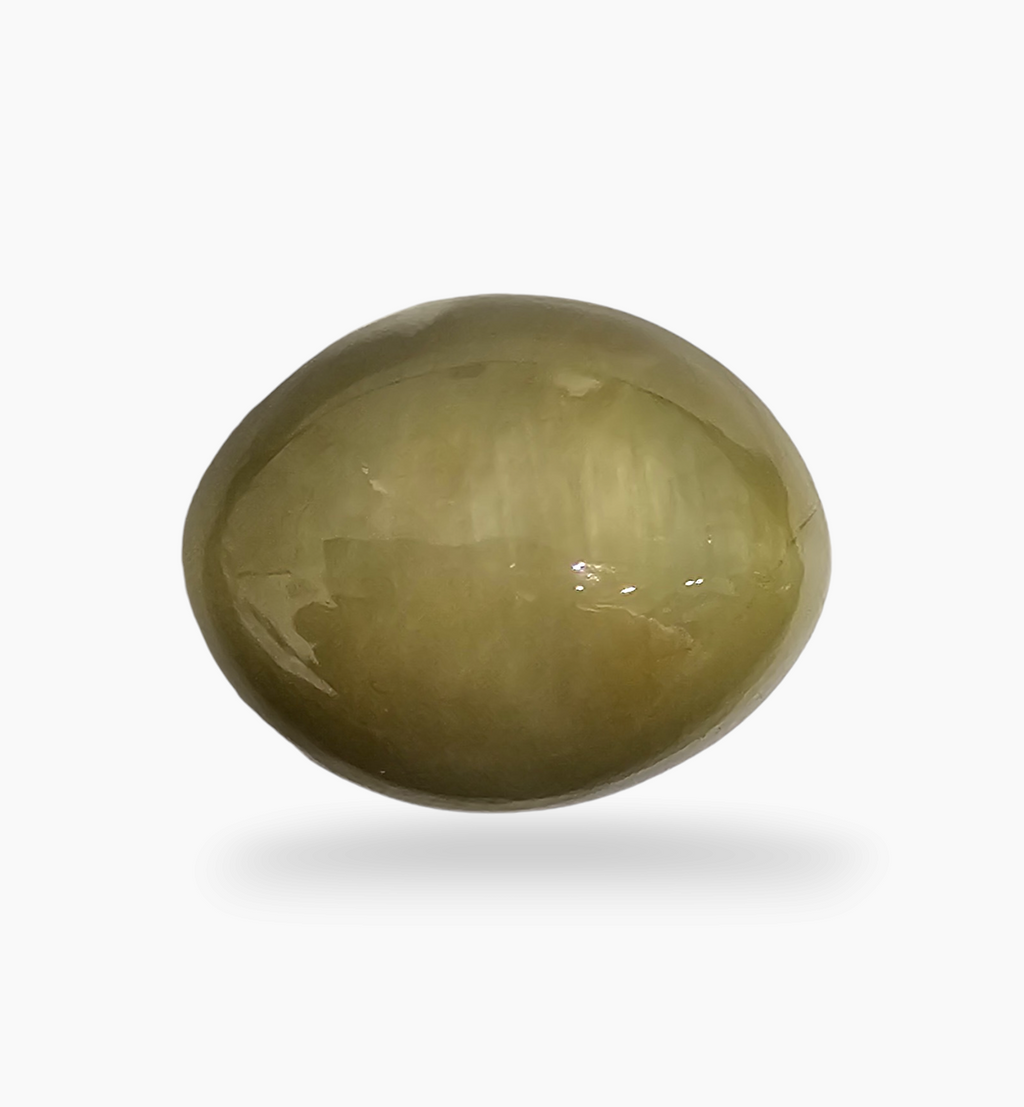 Cats Eye Stone Natural 11.39 Carats Oval Cabochon Size 15.5X12.5mm