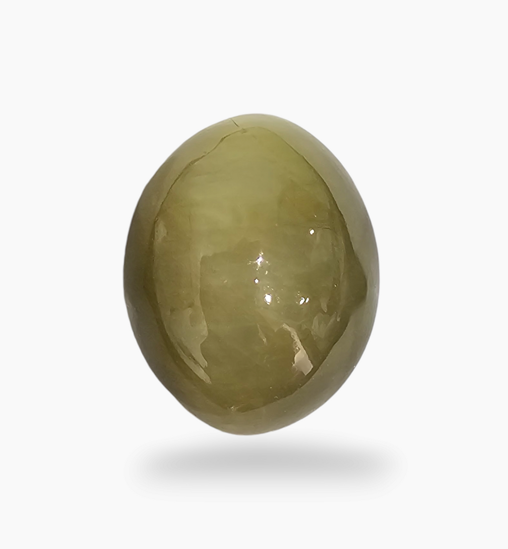 Cats Eye Stone Natural 11.39 Carats Oval Cabochon Size 15.5X12.5mm