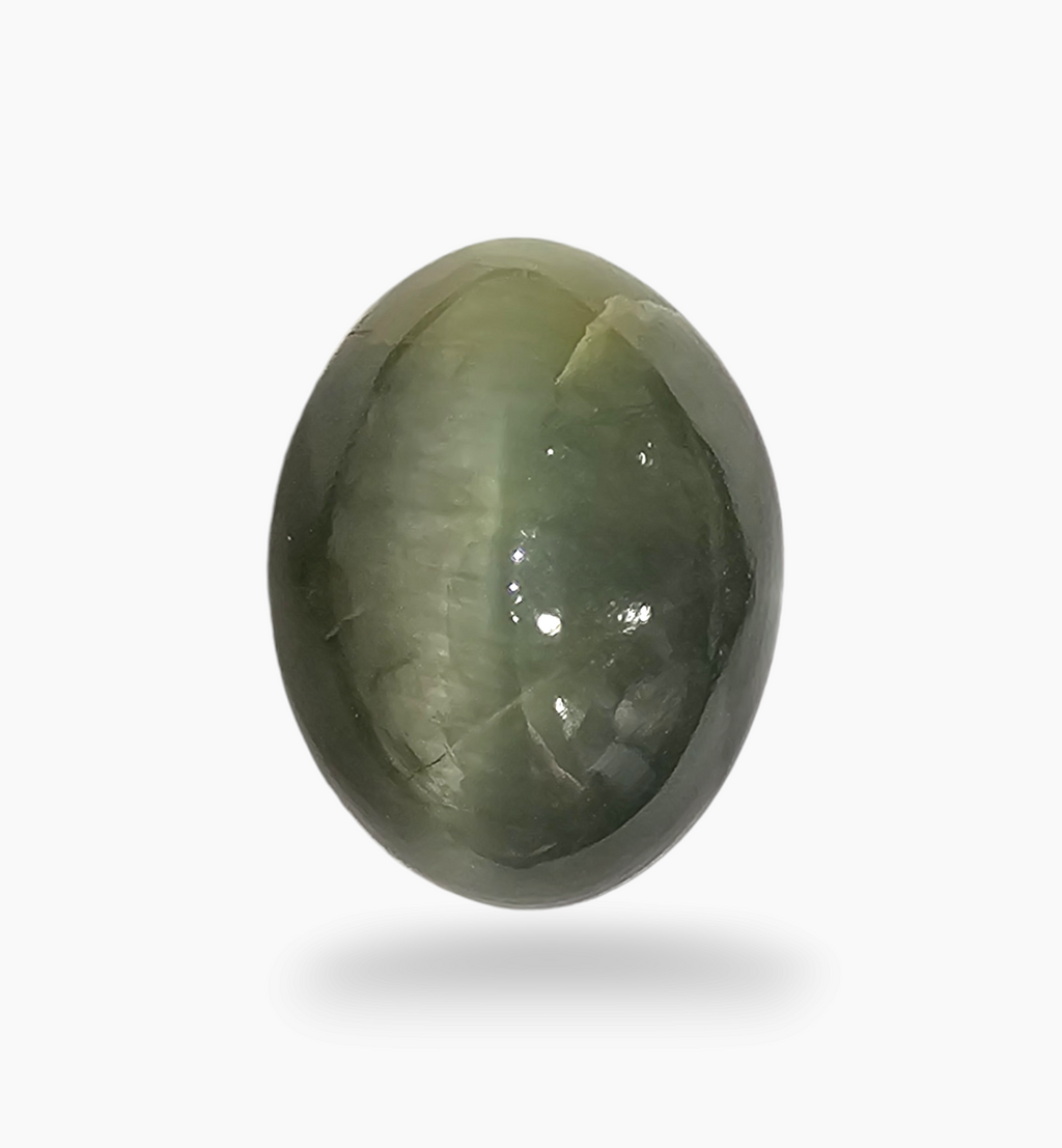 Cats Eye Stone Natural 11.79 Carats Oval Cabochon Size 15.6X12mm
