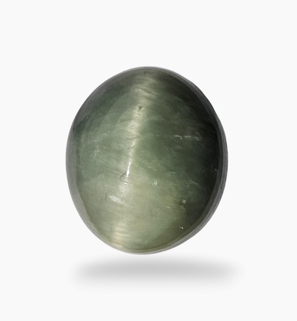 Natural Cats Eye Stone 7.75 Carats Oval Cabochon Size 13.3X11.8mm