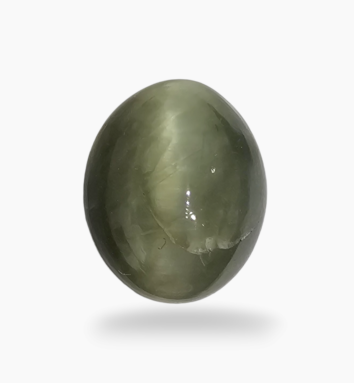 Cats Eye Stone Natural 7.76 Carats Oval Cabochon Size 13X11mm