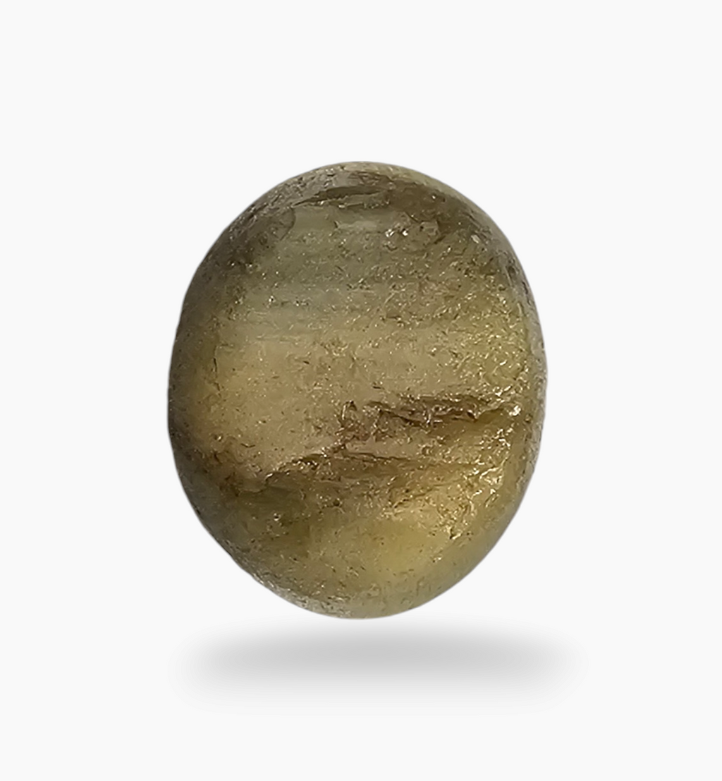 Cats Eye Stone Natural 8.71 Carats Oval Cabochon Size 13X10.5mm