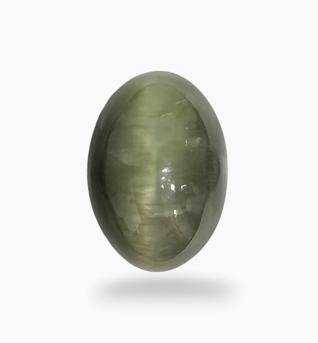 Cats Eye Stone Natural 8.76 Carats Oval Cabochon Size 14X11.3mm