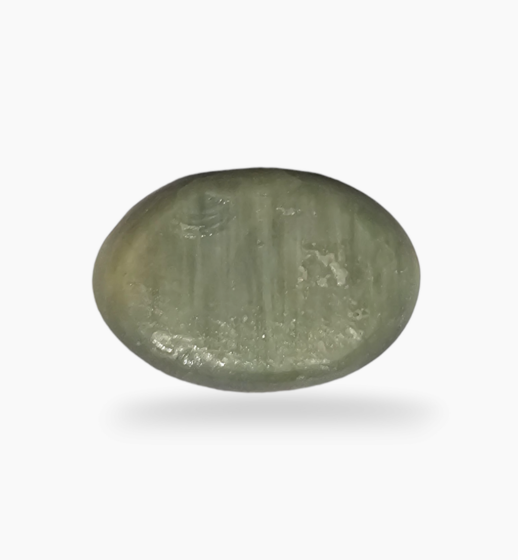 Cats Eye Stone Natural 8.76 Carats Oval Cabochon Size 14X11.3mm
