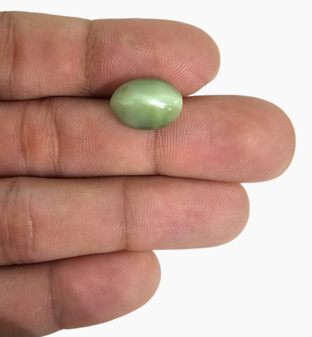 Cats Eye Stone Natural 8.84 Carats Oval Cabochon Size 13.5X10mm