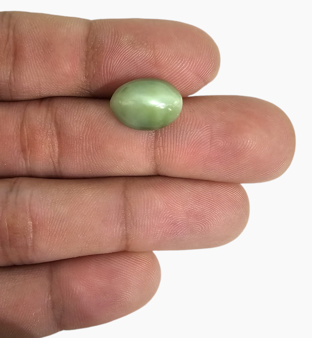 Cats Eye Stone Natural 8.84 Carats Oval Cabochon Size 13.5X10mm