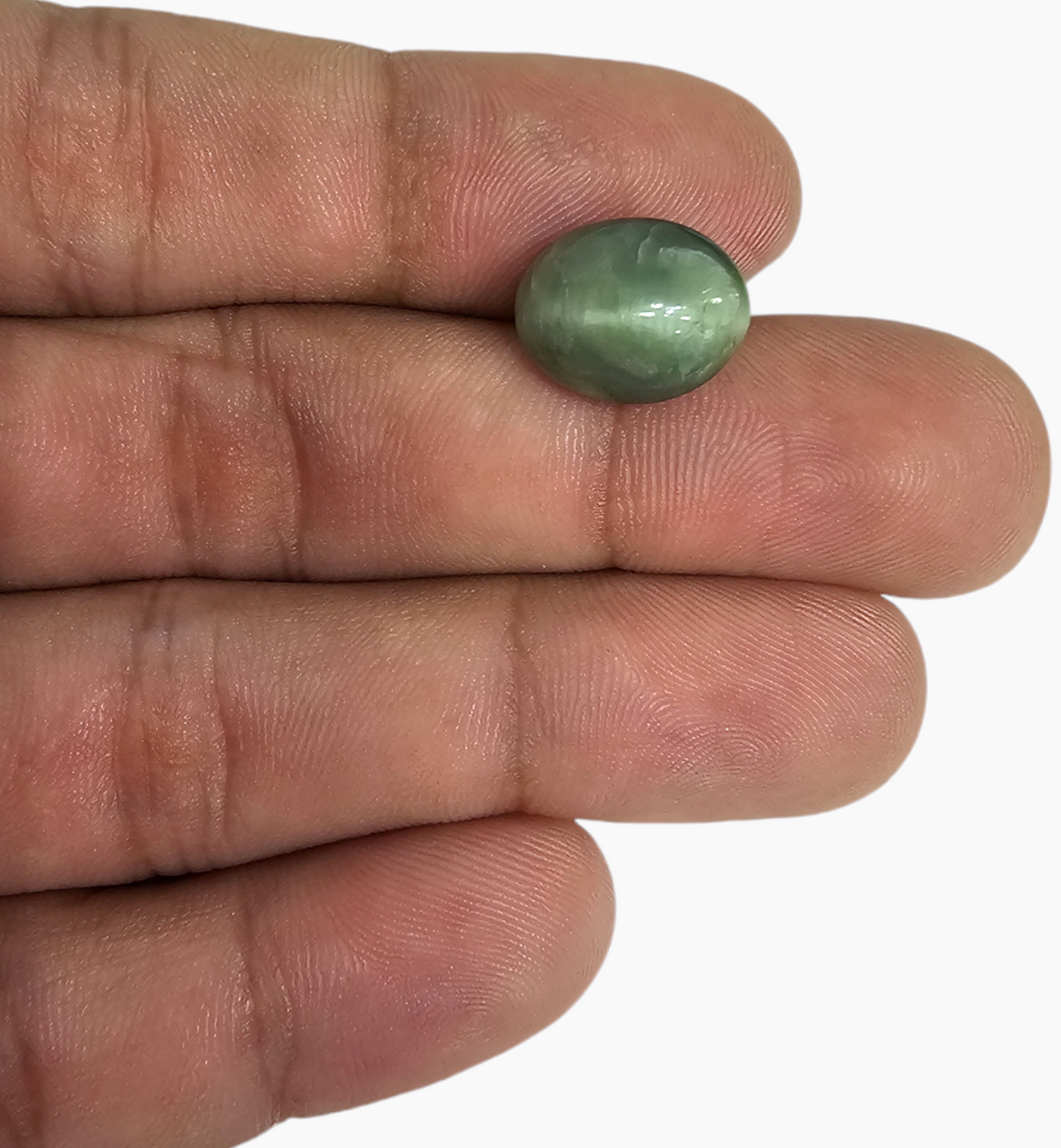 Cats Eye Stone Natural 8.0 Carats Oval Cabochon Size 14X11.2mm