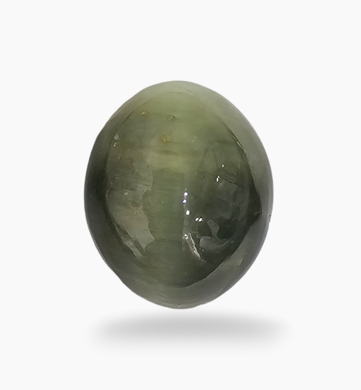 Cats Eye Stone Natural 9.63 Carats Oval Cabochon Size 14.2X11.8mm