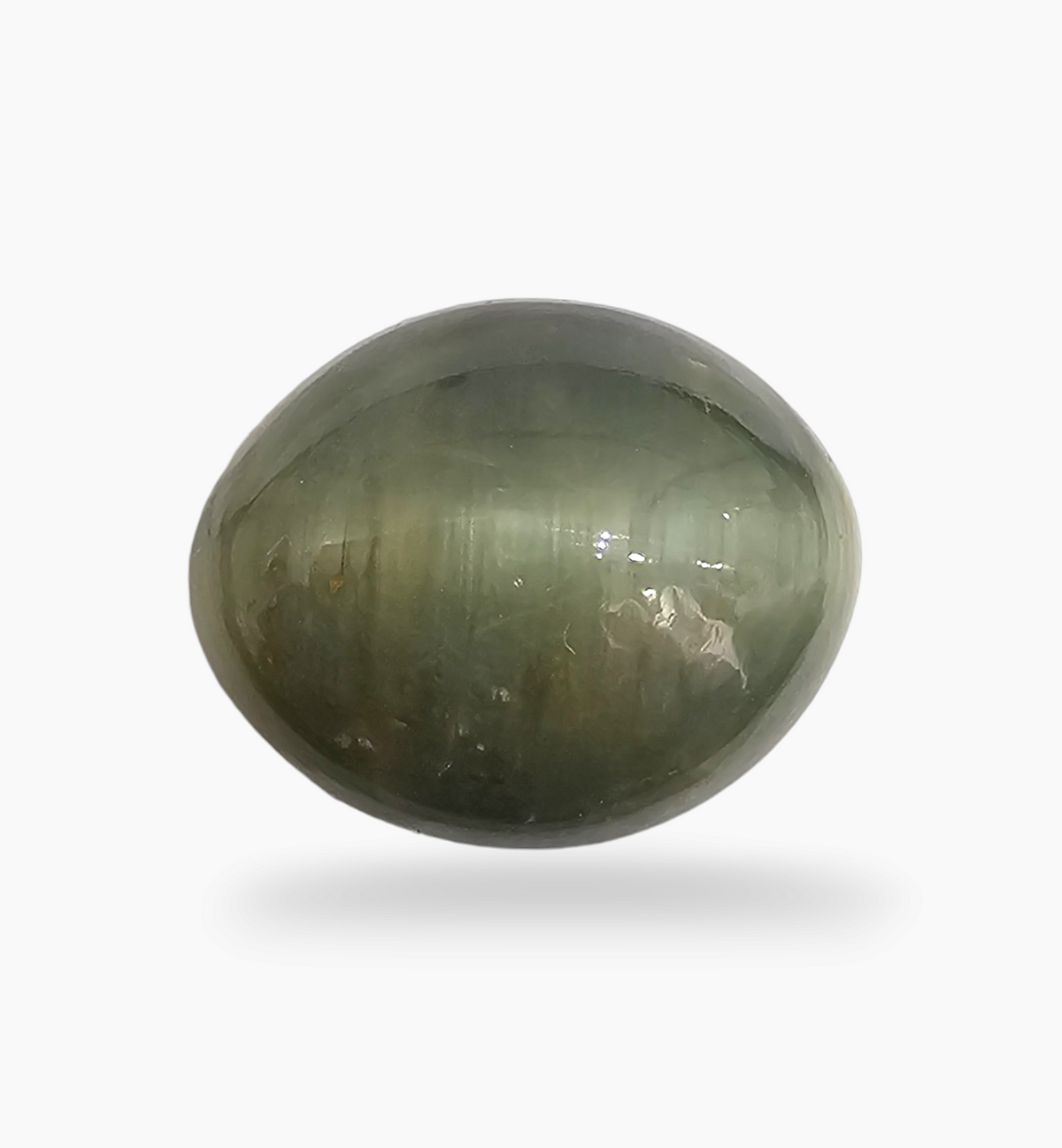 Cats Eye Stone Natural 9.63 Carats Oval Cabochon Size 14.2X11.8mm