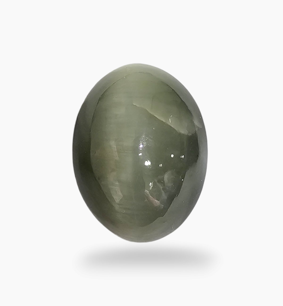 Cats Eye Stone Natural 9.76 Carats Oval Cabochon Size 14.18X11.5mm