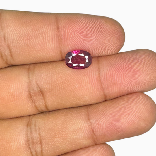 Certified Pink Sapphire Oval Stone 2.15 Carats 9.02 × 6.41 × 3.78 mm