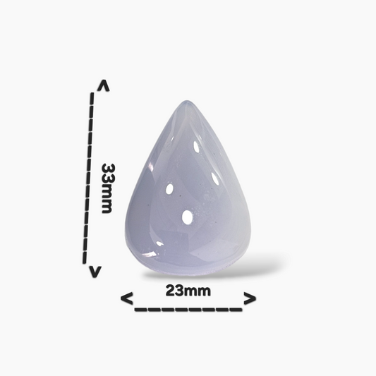 Chalcedony Stone in Pear Shape with 33 by 23 MM Size Milky White