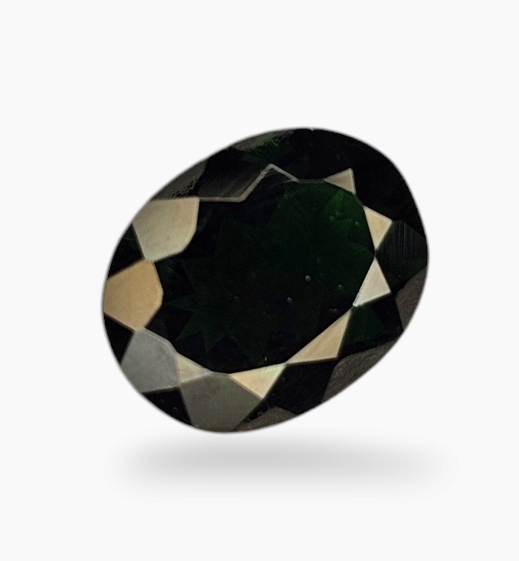 Natural Chrome Diopside Stone From Africa in Oval Shape 1.21 Carats Size 8x6.4mm