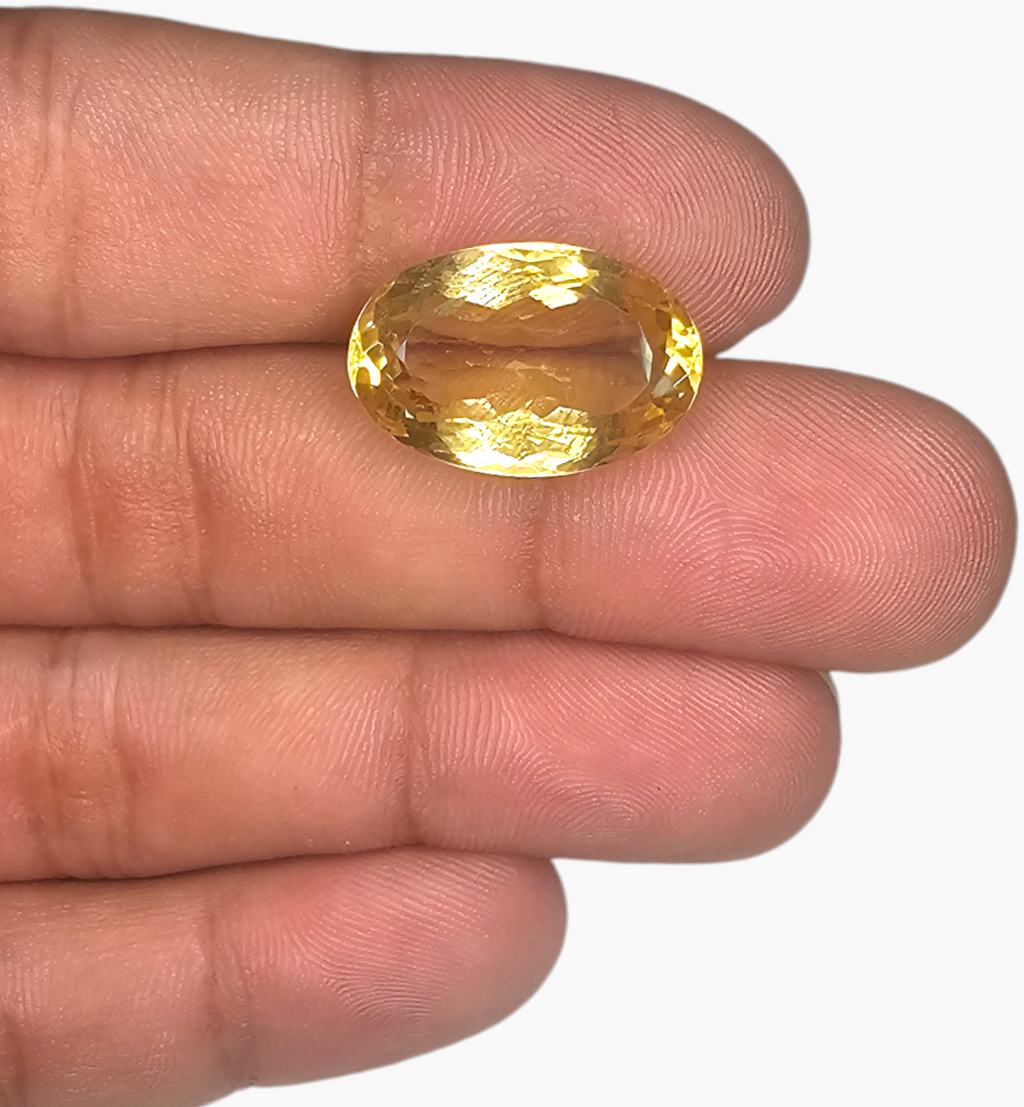 Natural Citrine Stone 14.94 Carats Oval Shape Size 19.2X12.8mm