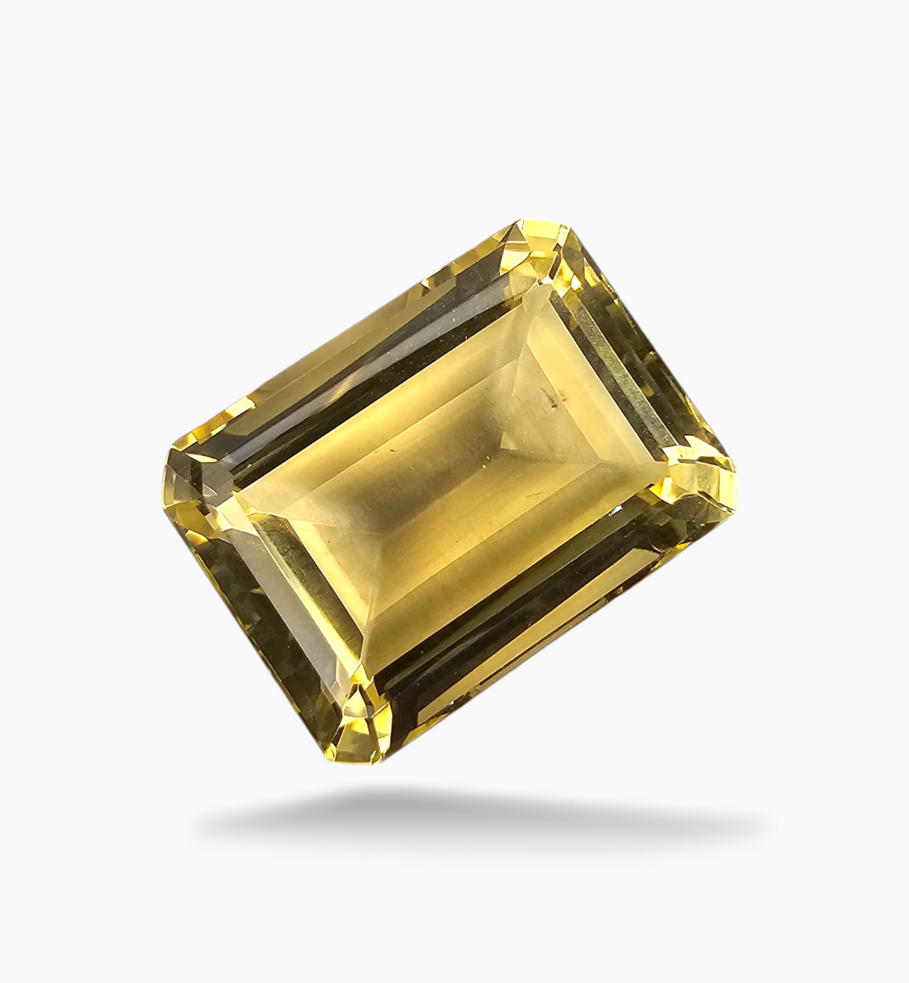 Natural Citrine Rock 12.17 Carats Emerald Cut Shape Size 16.2x12mm