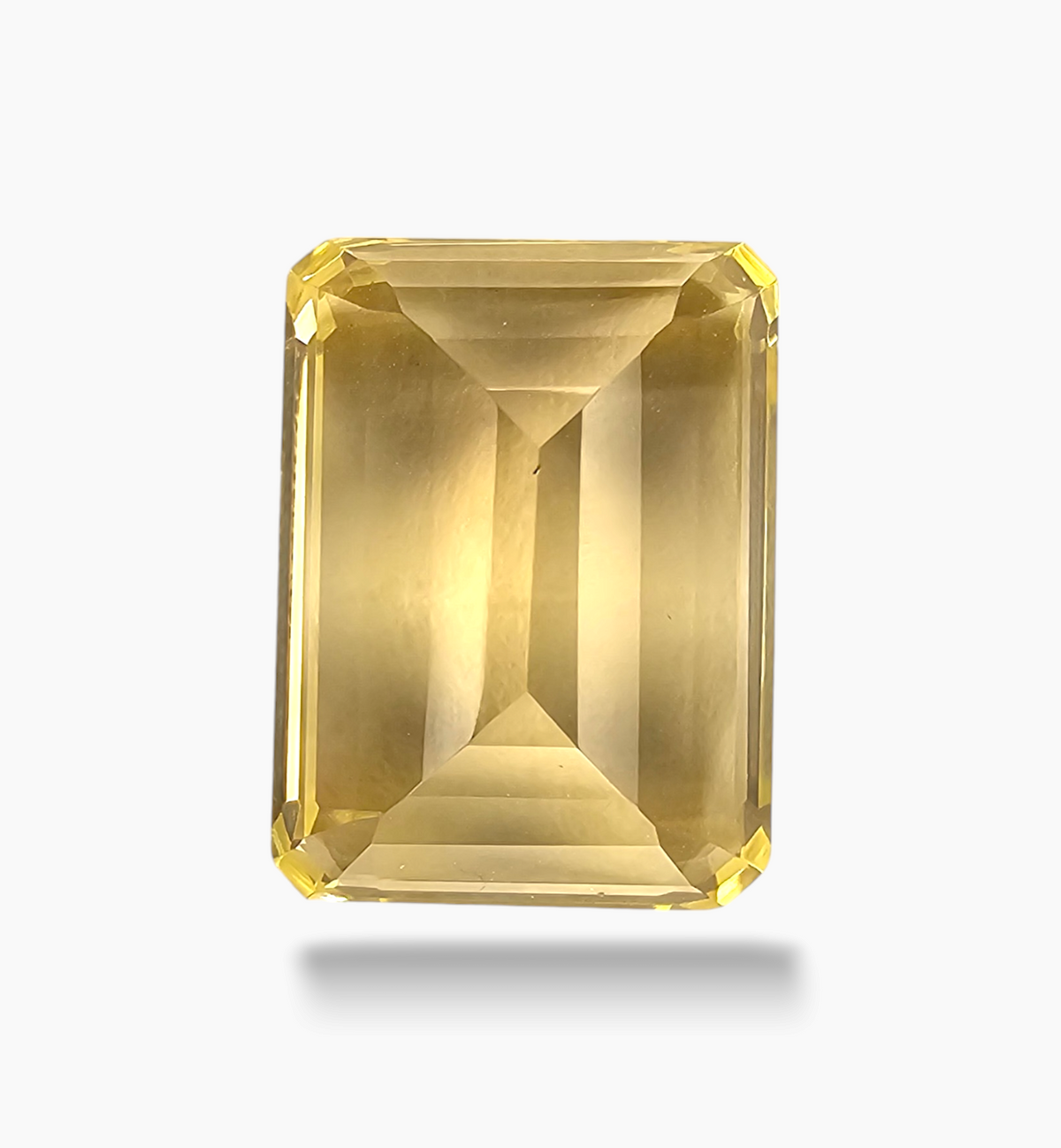 Natural Citrine Rock 12.17 Carats Emerald Cut Shape Size 16.2x12mm