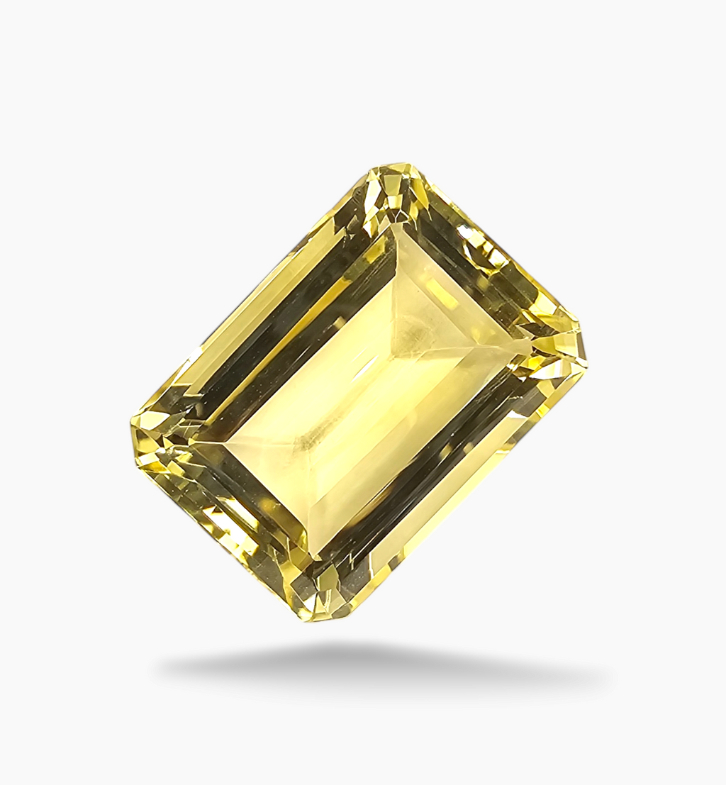 Natural Citrine Stone 15.92 Carats Emerald Cut Shape Size 18x13mm