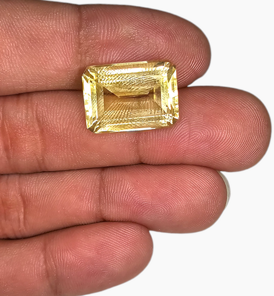 Natural Citrine Stone 15.92 Carats Emerald Cut Shape Size 18x13mm