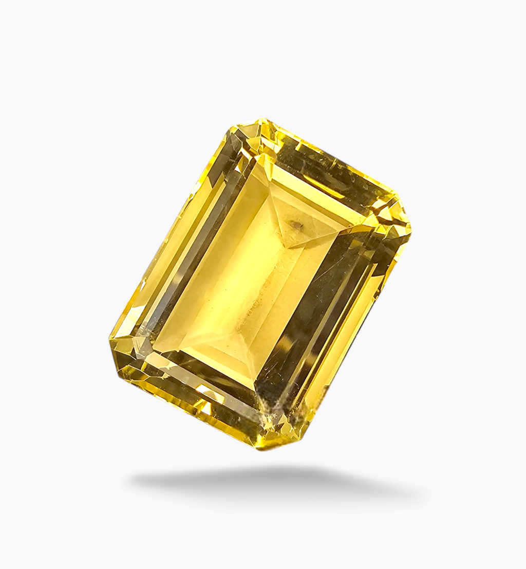 Natural Citrine Stone 15.97 Carats Emerald Cut Shape Size 18x13mm