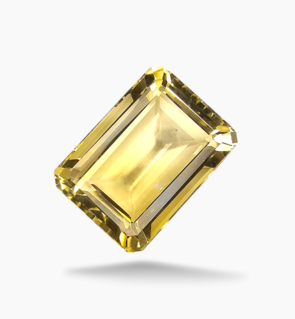 Natural Citrine Stone 16.55 Carats Emerald Cut Shape Size 18x13mm