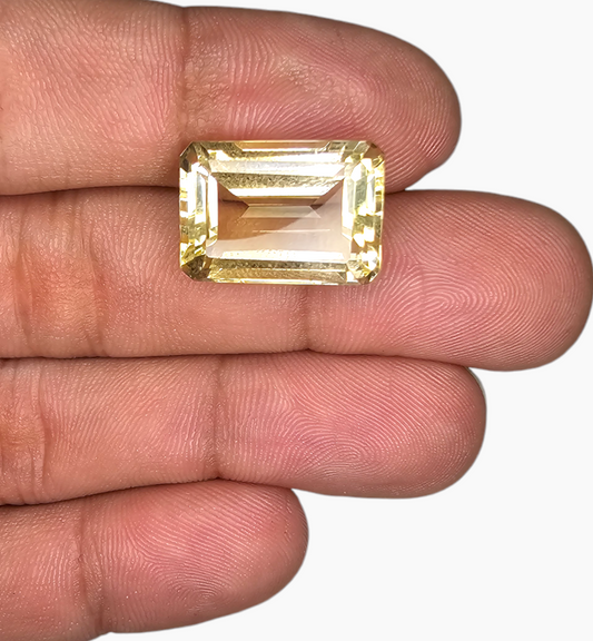 Natural Citrine Stone 16.55 Carats Emerald Cut Shape Size 18x13mm